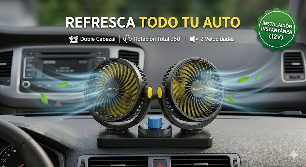 Ventilador Doble Para Coche De 360° confortcar 🌬️🚗